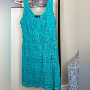 Spring style Teal Lace Dress-single wear